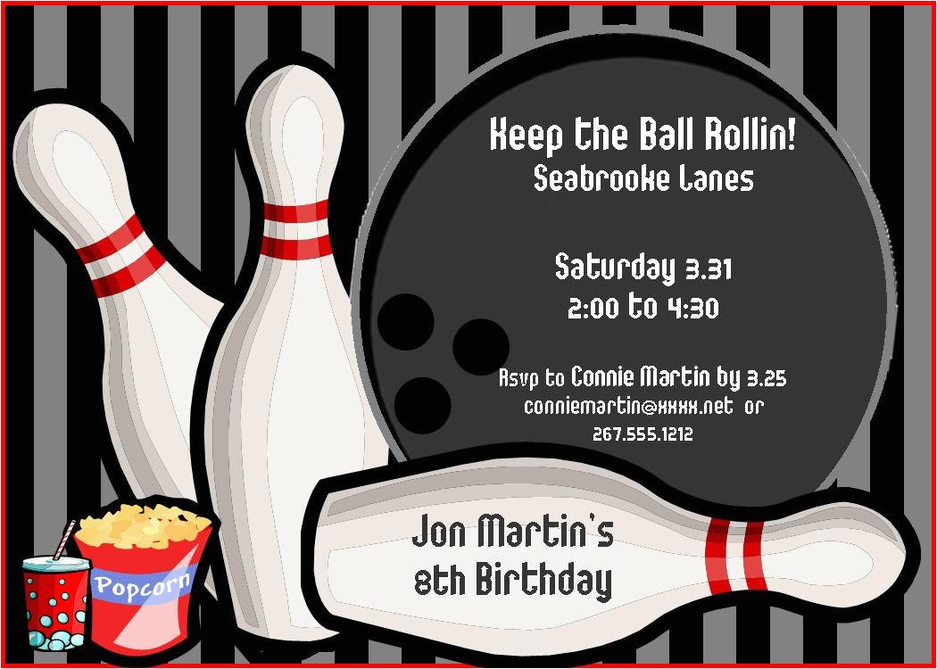 Kids Bowling Birthday Party Invitations Bowling Party Invitations Templates Ideas Bowling Party