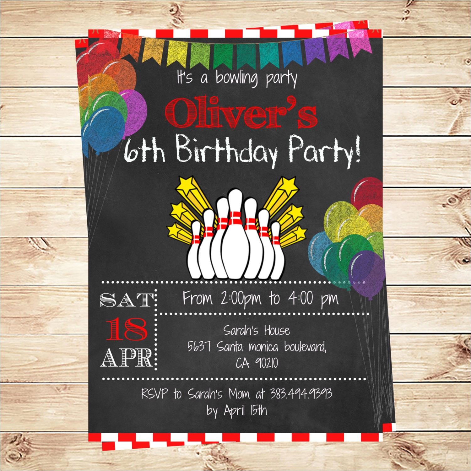 Kids Bowling Birthday Party Invitations Printable Bowling Birthday Party Invitation Boy Bowling