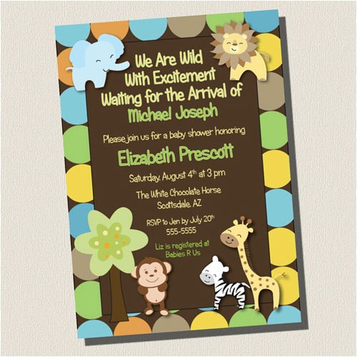 King Of the Jungle Baby Shower Invitations Printable Invitation King Of Jungle Animal Baby Shower