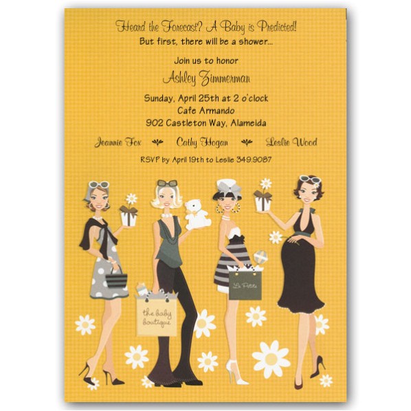 Ladies Only Baby Shower Invitation Wording Daisy La S Yellow Baby Shower Invitations
