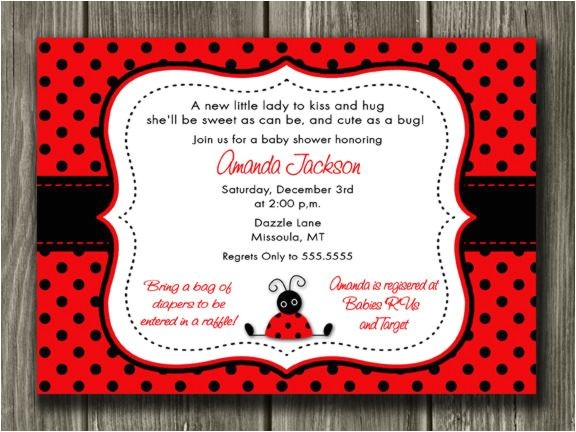 Ladybug Invitations for Baby Shower Printable Ladybug Baby Shower Invitation Ladybug Invitations for Baby Shower Printable Ladybug Baby Shower Invitation