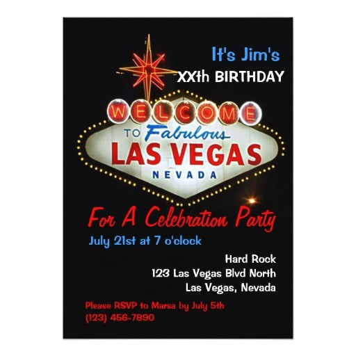 Las Vegas Birthday Party Invitations Birthday Party Las Vegas Party Invitations Zazzle