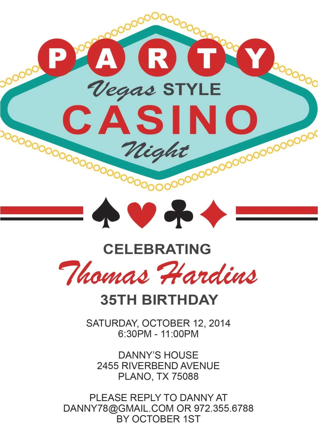 Las Vegas Birthday Party Invitations Las Vegas Birthday Invitation Adult Birthday by