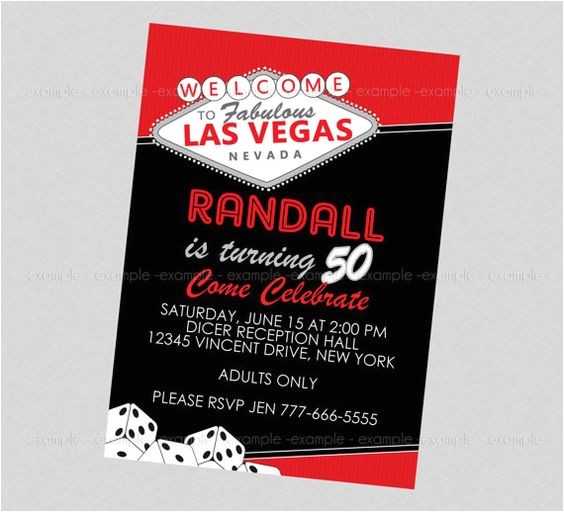 Las Vegas themed Birthday Invitations Adult Las Vegas Invitation Vegas Party Pinterest