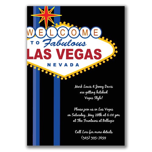 Las Vegas themed Birthday Invitations Vegas Party Invitations