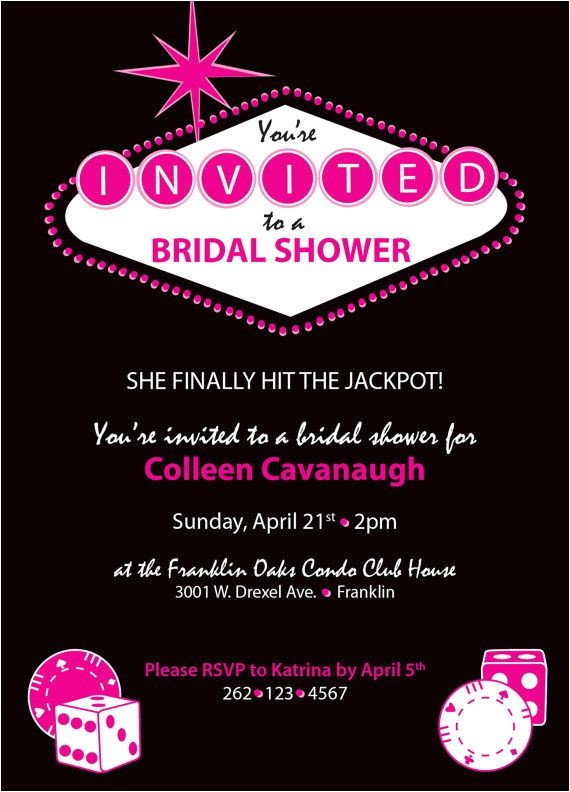 Las Vegas themed Bridal Shower Invitations Bridal Shower Invitations Bridal Shower Invitations Vegas