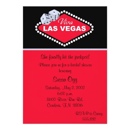 Las Vegas themed Bridal Shower Invitations Las Vegas Bridal Shower Invitation Zazzle