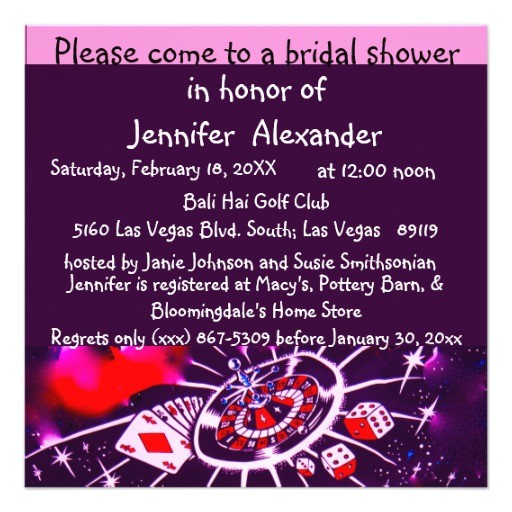 Las Vegas themed Bridal Shower Invitations Las Vegas Casino theme Bridal Shower 5 25×5 25 Square