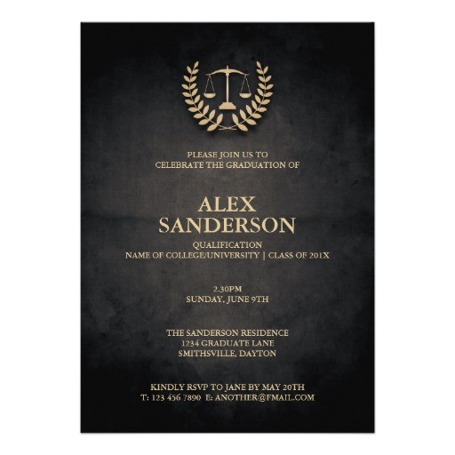 Law School Graduation Party Invitations Templates Personalized Law School Graduation Invitations