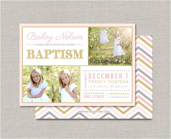 Lds Baptism Invite Lds Baptism Invitation Bailey