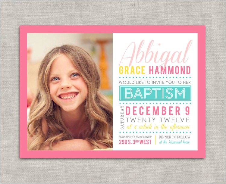Lds Baptism Invites Lds Baptism Invitation Abbigal by Announcingyou On Etsy
