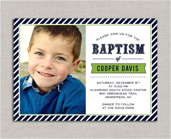 Lds Baptism Invites Lds Baptism Invitation Cooper by Announcingyou On Etsy