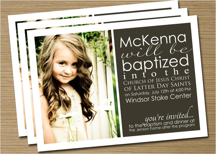 Lds Baptism Invites Print Your Own Boy Girl Lds Baptism Announcement