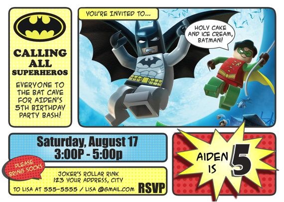 Lego Batman Party Invitations Free Printable Batman Invitations Lego Batman and Robin Invitation