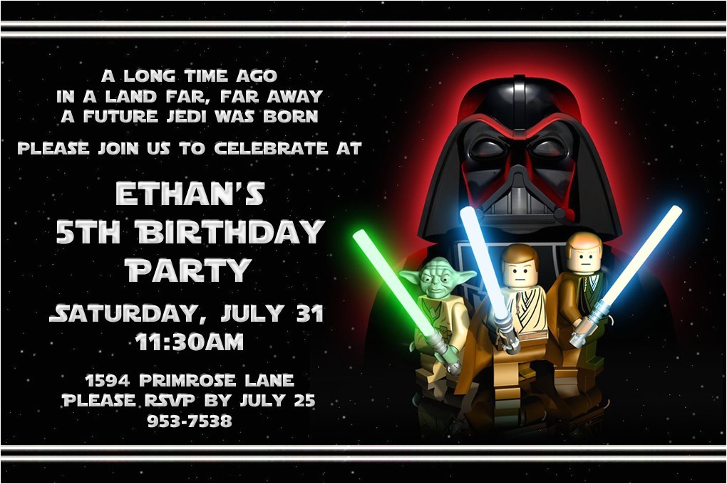 Lego Star Wars Birthday Invitation Template Free Printable Star Wars Lego Birthday Invitations