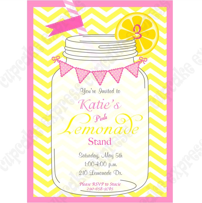 Lemonade Stand Birthday Party Invitations Pink Lemonade Collection