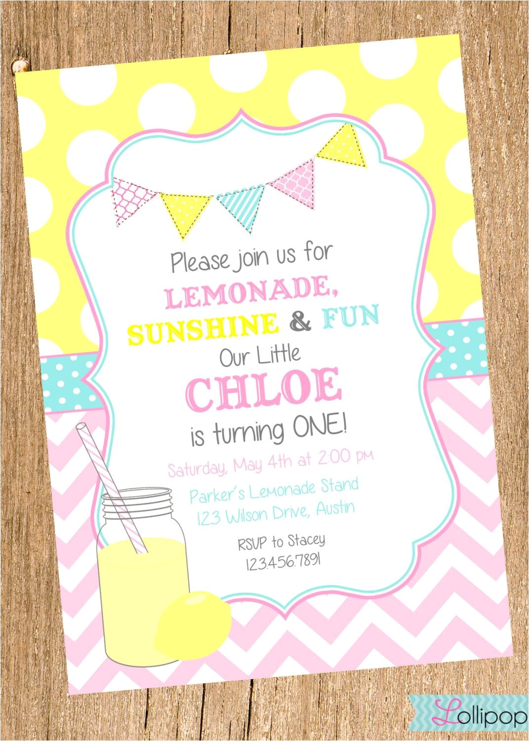 Lemonade Stand Birthday Party Invitations Vintage Lemonade Printable Birthday Invitation Vintage