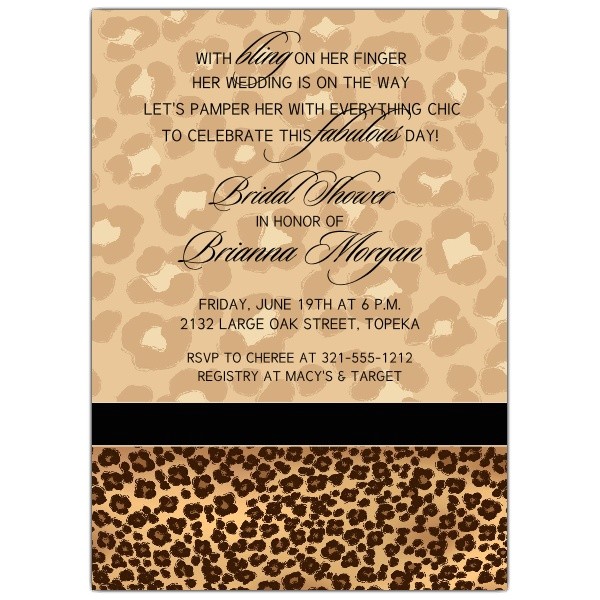 Leopard Bridal Shower Invitations Leopard Chic Bridal Shower Invitations