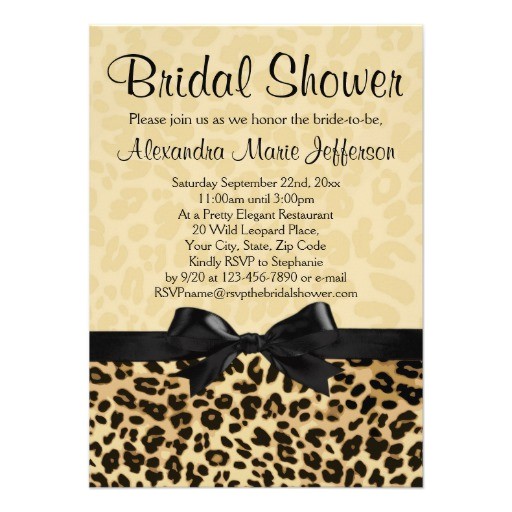 Leopard Bridal Shower Invitations Leopard Invitations 3900 Leopard Announcements & Invites