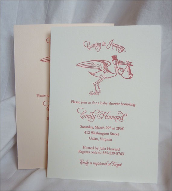 Letterpress Baby Shower Invitations Items Similar to Letterpress Baby Shower Invitations Set