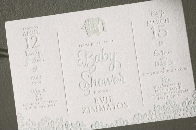 Letterpress Baby Shower Invitations Letterpress Baby Shower Invitations