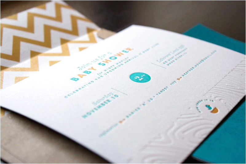 Letterpress Baby Shower Invitations Letterpress Baby Shower Invitations