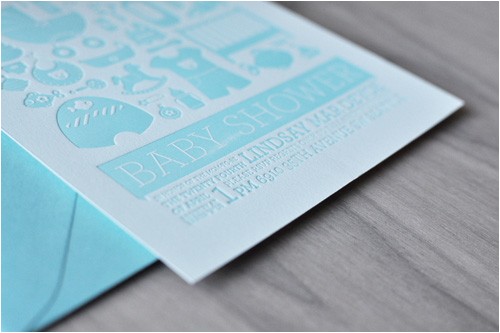Letterpress Baby Shower Invitations Letterpress Baby Shower Invitations Paper Crave