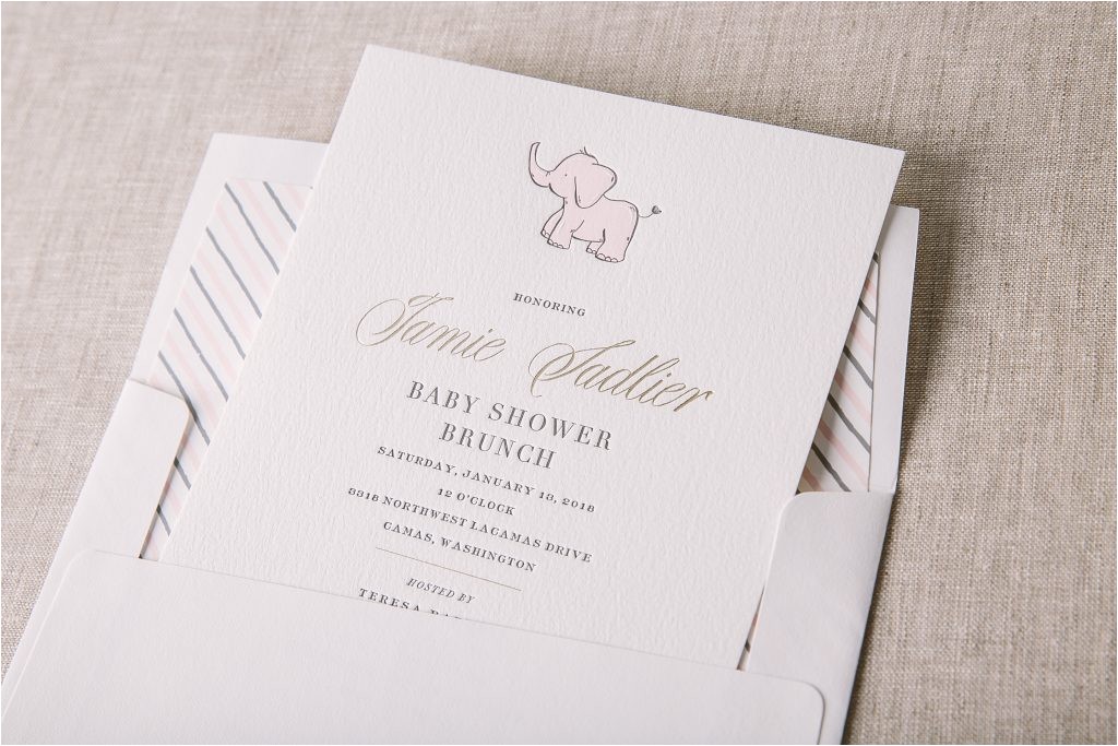 Letterpress Baby Shower Invitations Press D