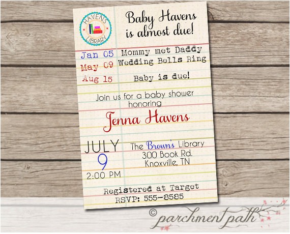 Library Card Baby Shower Invitation Template Build A Library Baby Shower Invitation Books Baby Shower