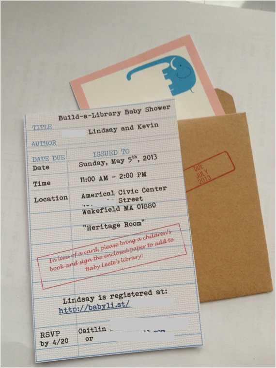 Library Card Baby Shower Invitation Template Library Card Shower Invitation