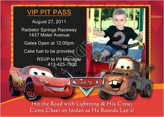 Lightning Mcqueen and Mater Birthday Invitations Cars Birthday Invitations Lightning Mcqueen by