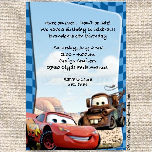 Lightning Mcqueen and Mater Birthday Invitations Cars Lightning Mcqueen Mater Birthday Invitations Baby