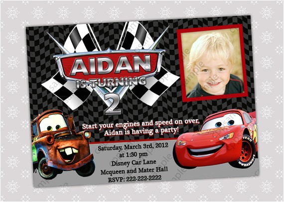 Lightning Mcqueen Birthday Party Invitations Items Similar to Disney Cars Lightning Mcqueen and Mater