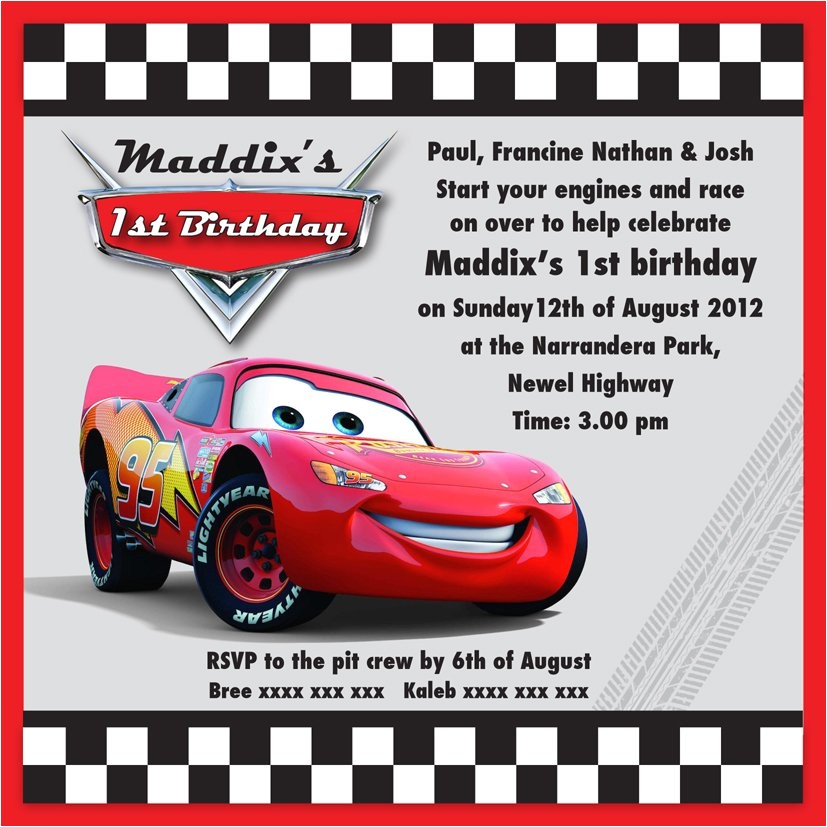 Lightning Mcqueen Birthday Party Invitations Lightning Mcqueen Party Invitation Templates