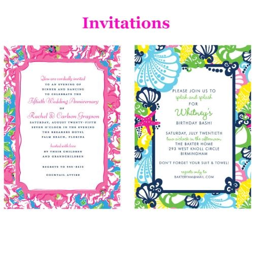 Lilly Pulitzer Birthday Invitations Lilly Pulitzer Personalized Invitations