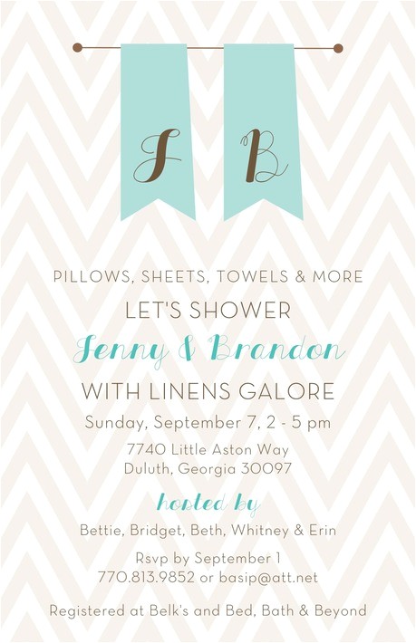 Linen Bridal Shower Invitations His & Hers… Linen Shower Invitation
