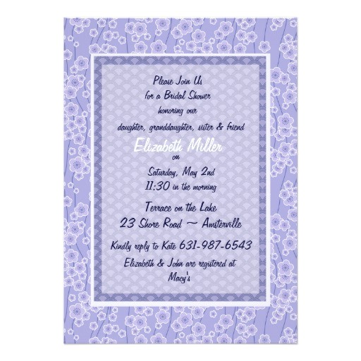 Linen Bridal Shower Invitations Lavender Linen Bridal Shower Invitation