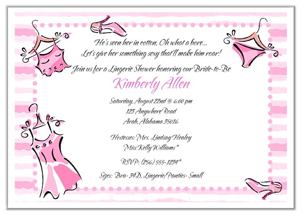 Lingerie Bridal Shower Invitation Wording Bridal Shower Lingerie Bachelorette Party Invitations