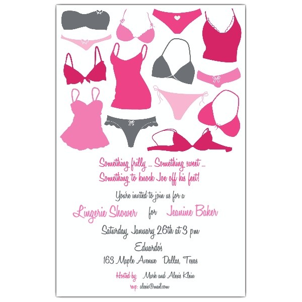 Lingerie Bridal Shower Invitation Wording Undies Silhouette Lingerie Shower Invitations Paperstyle