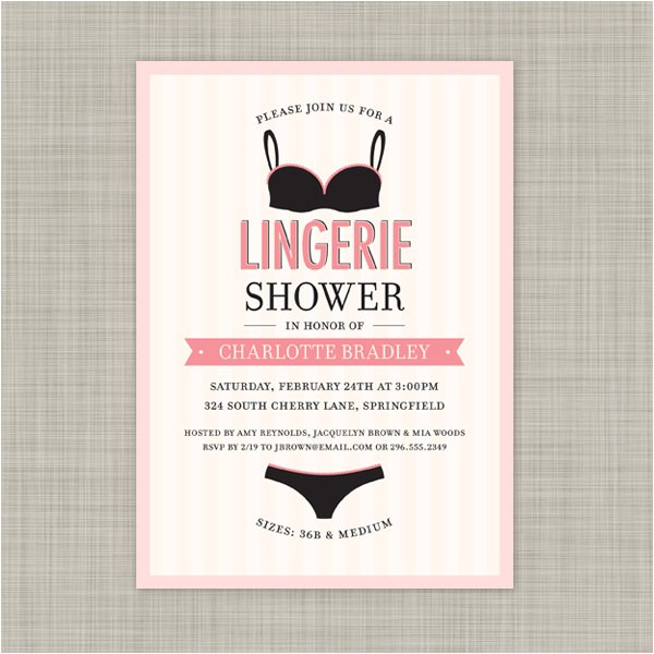 Lingerie Bridal Shower Invites Items Similar to Lingerie Shower Invitations Wedding
