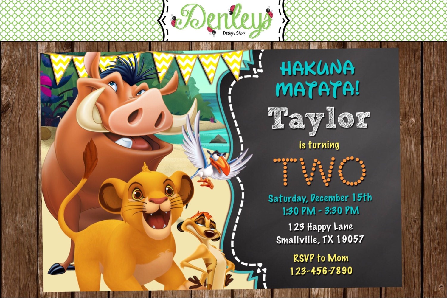 Lion King Birthday Party Invitations Lion King Birthday Invitation Lk01