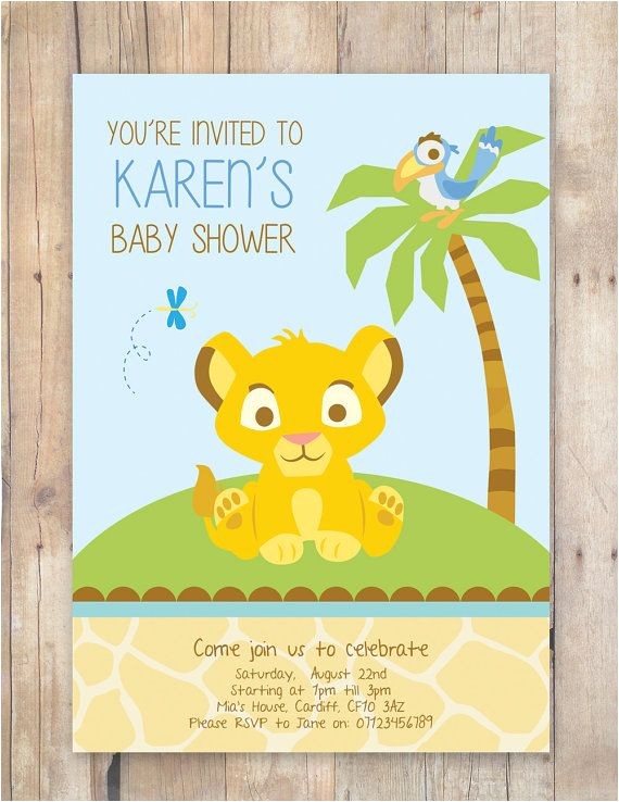 Lion King themed Baby Shower Invitations Lion King Baby Shower Invitation by Flurgdesigns On Etsy