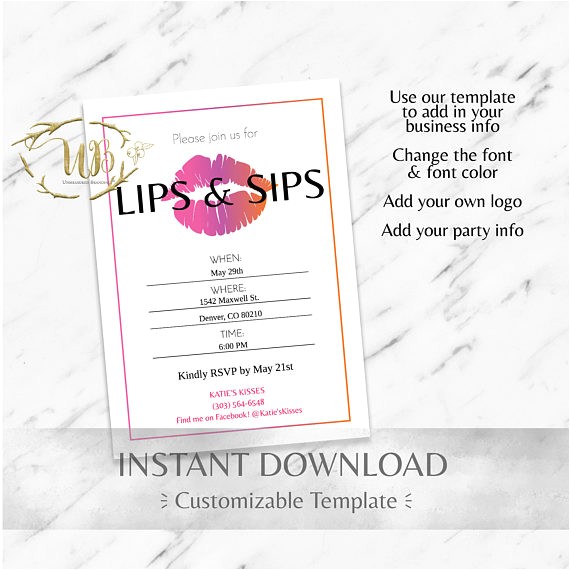 Lipsense Party Invite Gradientlipsense Party Invitation Lipsense Lip and Sip