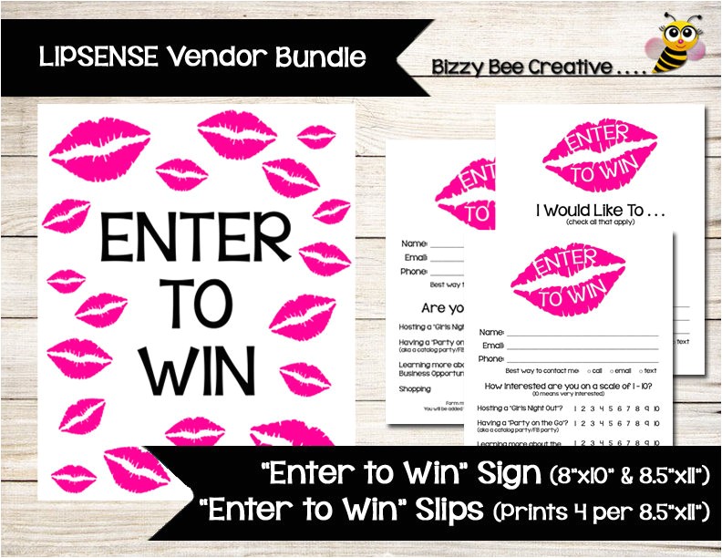 Lipsense Party Invite Wording Lipsense Younique Enter to Win Poster Sign Raffle