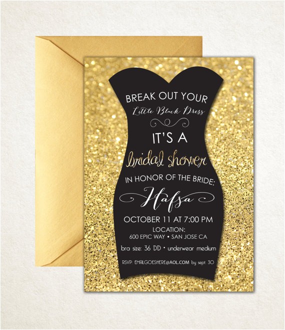 Little Black Dress Bridal Shower Invitations Little Black Dress Bridal Shower Invitation
