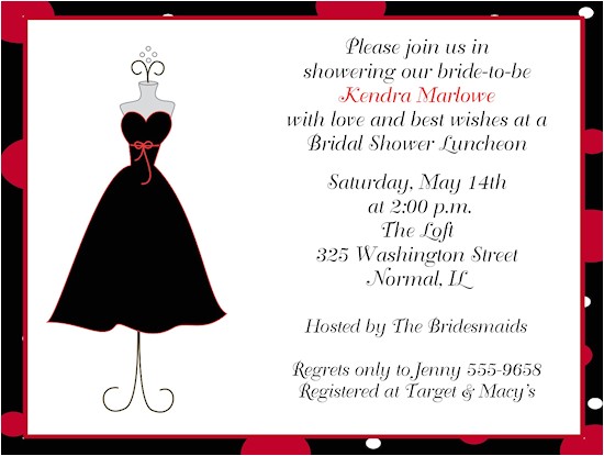 Little Black Dress Bridal Shower Invitations Little Black Dress Bridal Shower Invitations