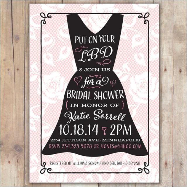 Little Black Dress Bridal Shower Invitations Little Black Dress Custom Digital Wedding Shower