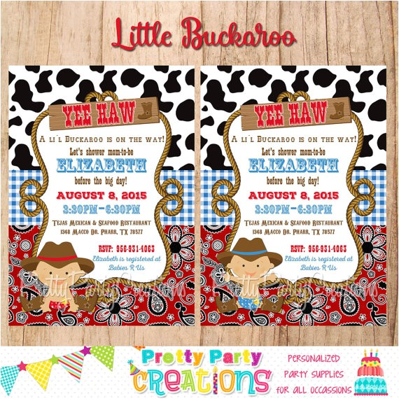 Little Buckaroo Baby Shower Invitations Little Buckaroo Baby Cowboy Invitation First Birthday or Little Buckaroo Baby Shower Invitations Little Buckaroo Baby Cowboy Invitation First Birthday or