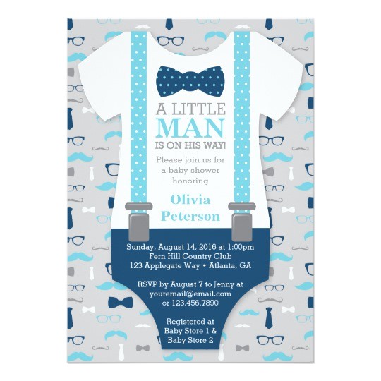 Little Man Baby Shower Invitation Templates Free Little Man Baby Shower Invitation Baby Blue Navy Card