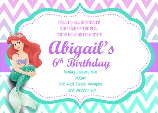 Little Mermaid Birthday Invitation Template Little Mermaid Invitations Templates Www Pixshark Com